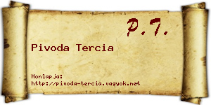 Pivoda Tercia névjegykártya